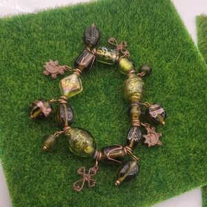 Artisan French Emerald Glass Bracelet B3013